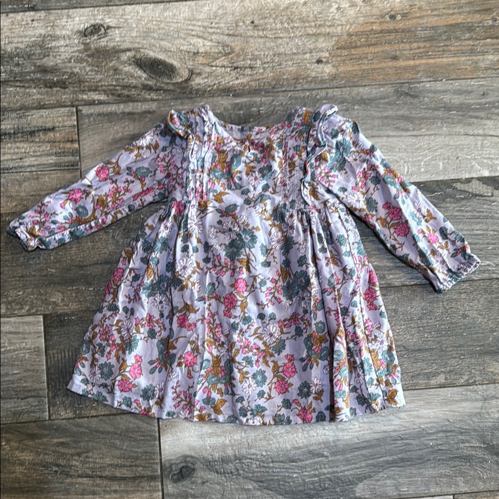 Floral Long Sleeve Kids Dress